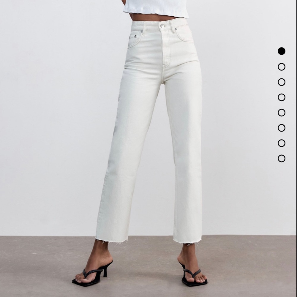 Zara High Rise Straight Leg Jeans